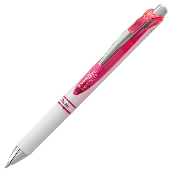 Pentel EnerGel Pearl Deluxe RTX – 0,7mm Gelroller, Pink, 12er Pack, Nachfüllbar & Superweich